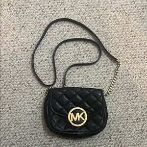 Michael Kors Black Quilted Crossbody Bag